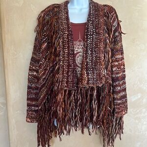 Free 🦅 People Fringed Multicolor Sweater - L
